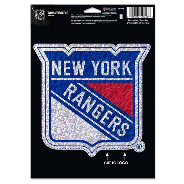 Wholesale-New York Rangers Shimmer Decals 5" x 7"