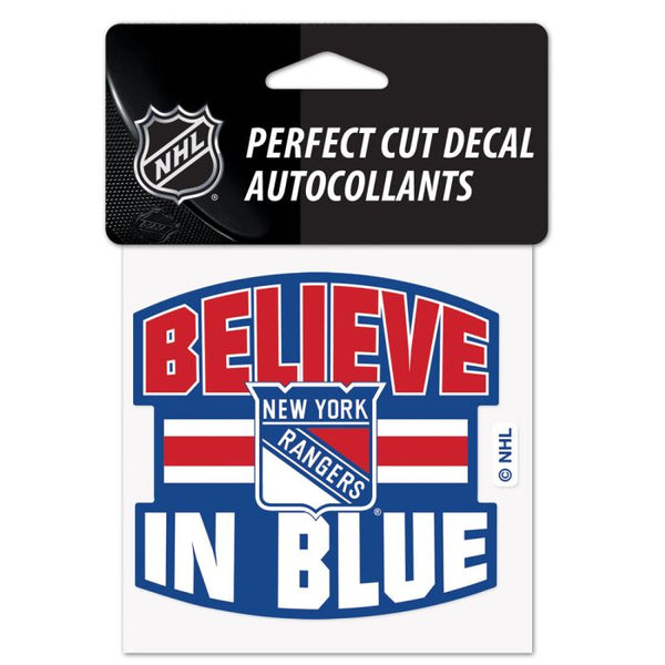 Wholesale-New York Rangers Slogan Perfect Cut Color Decal 4" x 4"