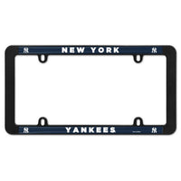 Wholesale-New York Yankees Lic Plt Thin Frame - Black Plastic