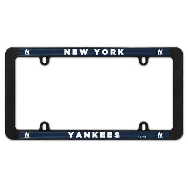 Wholesale-New York Yankees Lic Plt Thin Frame - Black Plastic