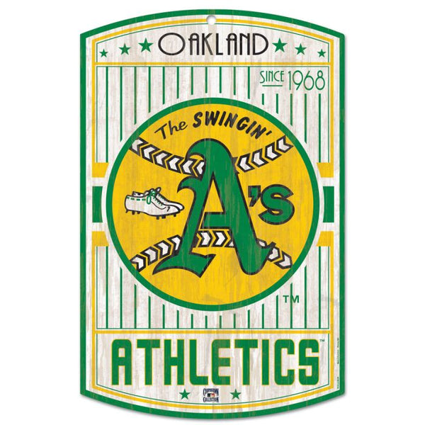 Wholesale-Oakland A's Cooperstown Wood Sign 11" x 17" 1/4" thick