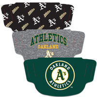 Wholesale-Oakland A's Fan Mask Face Cover 3 Pack