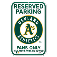 Wholesale-Oakland A's Reserved Parking Plastic Sign 11" x 17"