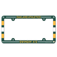 Wholesale-Oakland A's SLOGAN Lic Plate Frame Full Color