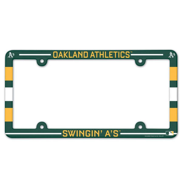 Wholesale-Oakland A's SLOGAN Lic Plate Frame Full Color