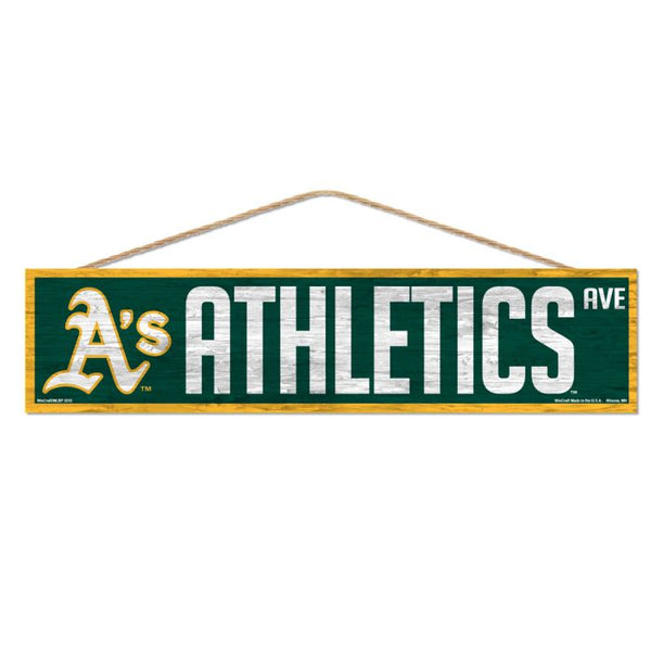 Wholesale-Oakland A's Wood Sign-with Rope 4" x 17"