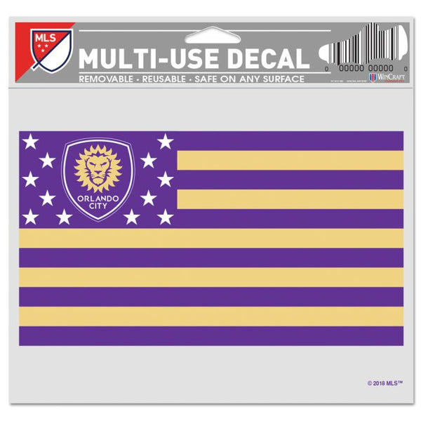 Wholesale-Orlando City SC Americana Multi-Use Decal -Clear Bckrgd 5" x 6"