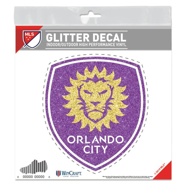 Wholesale-Orlando City SC Decal Glitter 6" x 6"