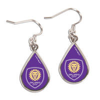 Wholesale-Orlando City SC Earrings Jewelry Carded Tear Drop