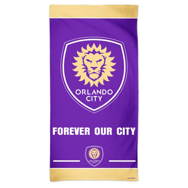 Wholesale-Orlando City SC Fiber Beach Towel 9lb 30" x 60"