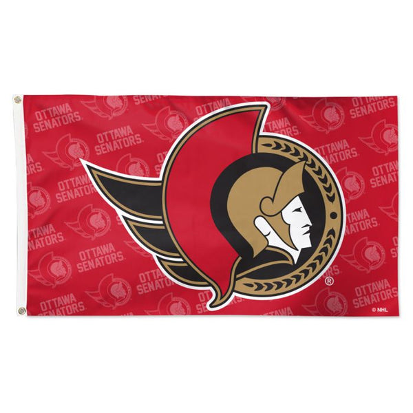 Wholesale-Ottawa Senators Step and Repeat Flag - Deluxe 3' X 5'