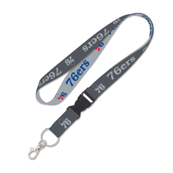 Wholesale-Philadelphia 76ers charcoal Lanyard w/detachable buckle 1"