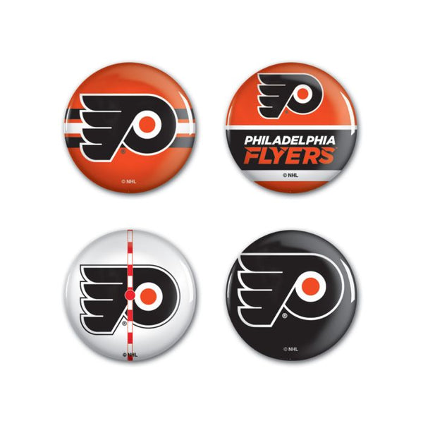 Wholesale-Philadelphia Flyers Button 4 Pack 1 1/4" Rnd