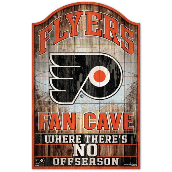 Wholesale-Philadelphia Flyers FAN CAVE Wood Sign 11" x 17" 1/4" thick