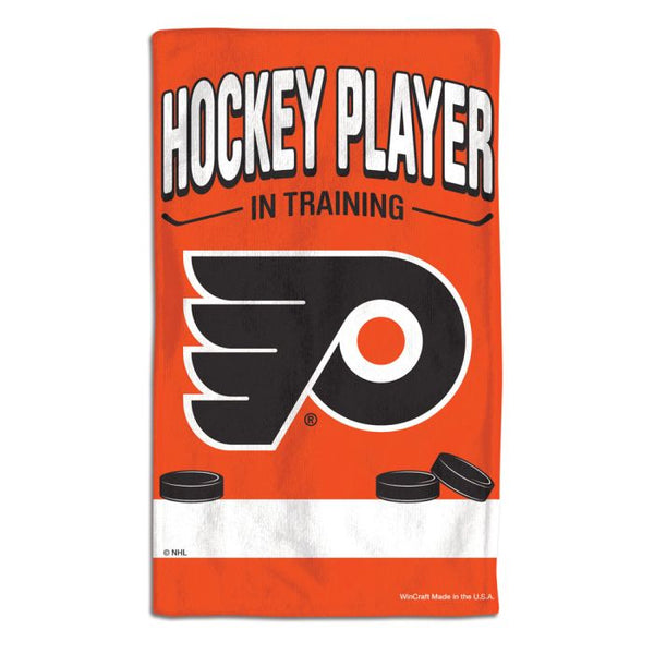 Wholesale-Philadelphia Flyers HOCKEY PLAYER IN TRAINING Burp Cloth 10" x 17"