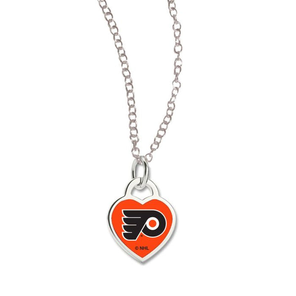 Wholesale-Philadelphia Flyers Necklace w/3D Heart