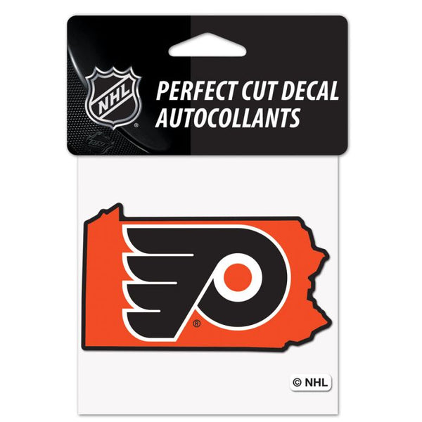 Wholesale-Philadelphia Flyers State Shape Perfect Cut Color Decal 4" x 4"