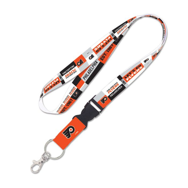 Wholesale-Philadelphia Flyers color block Lanyard w/detachable buckle 1"