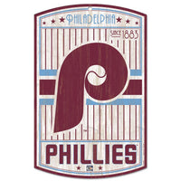 Wholesale-Philadelphia Phillies Cooperstown Wood Sign 11" x 17" 1/4" thick