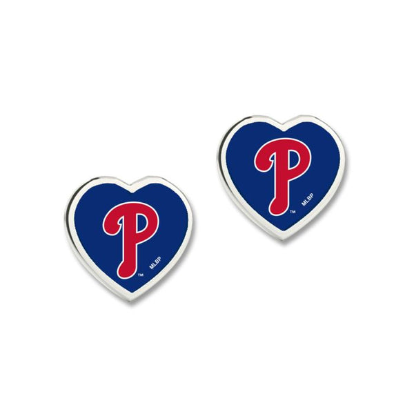 Wholesale-Philadelphia Phillies Earrings w/3D Heart