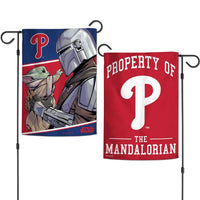 Wholesale-Philadelphia Phillies / Star Wars Mandalorian Garden Flags 2 sided 12.5" x 18"