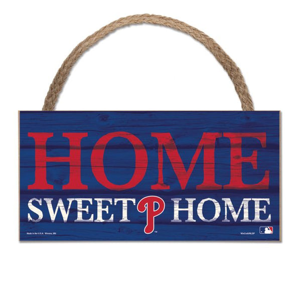 Wholesale-Philadelphia Phillies Wood Sign w/Rope 5" x 10"