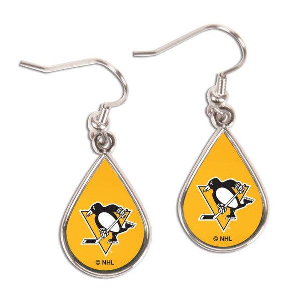 Wholesale-Pittsburgh Penguins Earrings Jewelry Carded Tear Drop