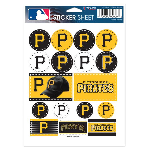 Wholesale-Pittsburgh Pirates Vinyl Sticker Sheet 5" x 7"