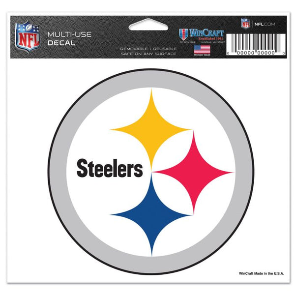 Wholesale-Pittsburgh Steelers 2nd Design Multi-Use Decal -Clear Bckrgd 5" x 6"