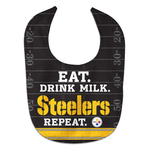 Wholesale-Pittsburgh Steelers Eat Drink Milk All Pro Baby Bib