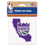 Wholesale-Sacramento Kings STATE SHAPE Perfect Cut Color Decal 4" x 4"