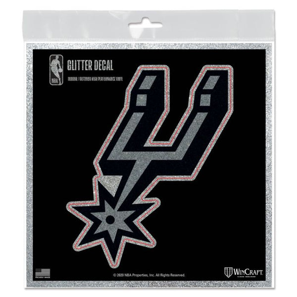 Wholesale-San Antonio Spurs Decal Glitter 6" x 6"