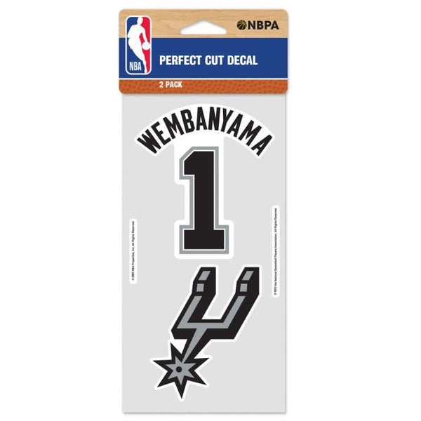 Wholesale-San Antonio Spurs Perfect Cut Decal Set of two 4"x4" Victor Wembanyama