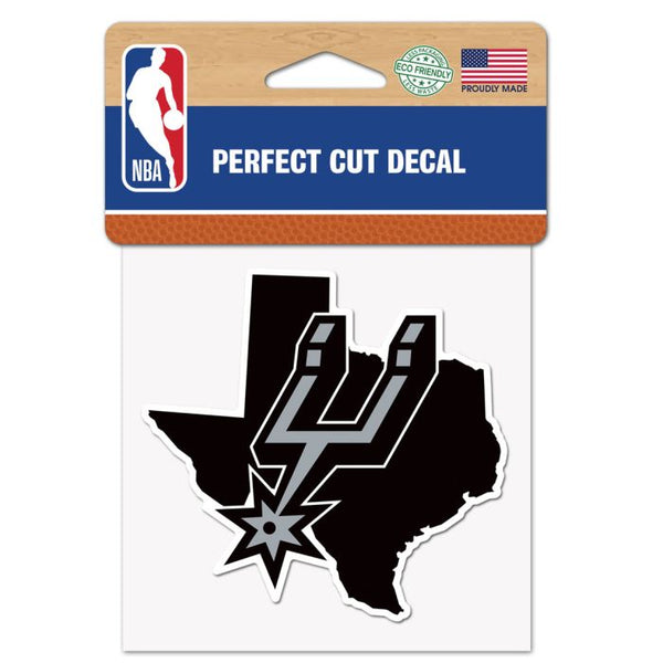 Wholesale-San Antonio Spurs STATE SHAPE Perfect Cut Color Decal 4" x 4"