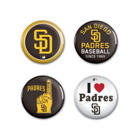 Wholesale-San Diego Padres Button 4 Pack 1 1/4" Rnd
