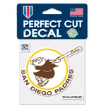 Wholesale-San Diego Padres / Cooperstown Cooperstown Perfect Cut Color Decal 4" x 4"