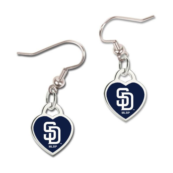 Wholesale-San Diego Padres Earrings w/3D Heart