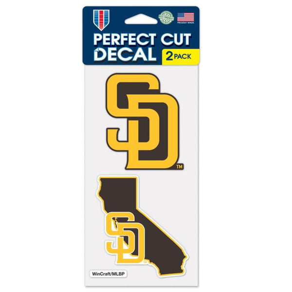 Wholesale-San Diego Padres State Shape Perfect Cut Decal Set of two 4"x4"