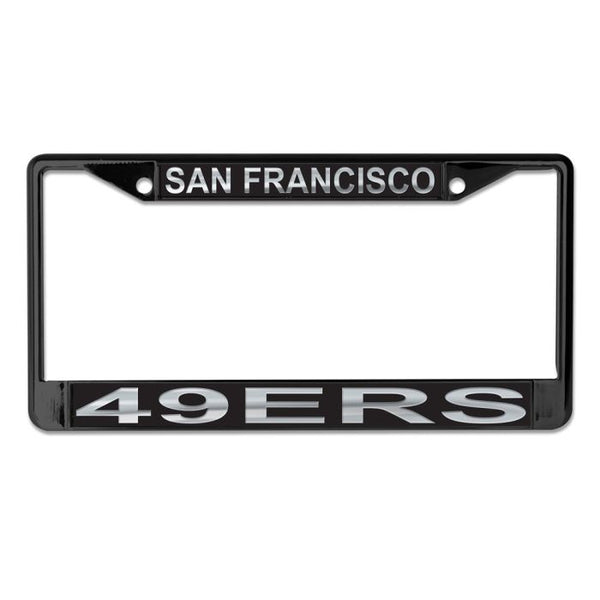 Wholesale-San Francisco 49ers BLACK Lic Plt Frame S/L Printed