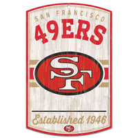 Wholesale-San Francisco 49ers / Classic Logo Retro Wood Sign 11" x 17" 1/4" thick