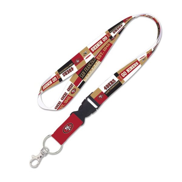 Wholesale-San Francisco 49ers Color Block Lanyard w/detachable buckle 1"