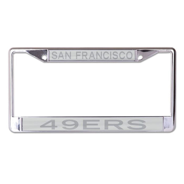 Wholesale-San Francisco 49ers FROSTED Lic Plt Frame S/L Printed