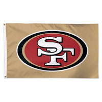 Wholesale-San Francisco 49ers Gold background Flag - Deluxe 3' X 5'