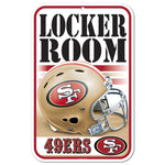 Wholesale-San Francisco 49ers Locker Room Plastic Sign 11" x 17"