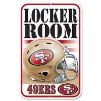 Wholesale-San Francisco 49ers Locker Room Plastic Sign 11" x 17"