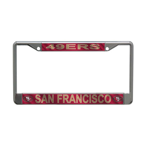 Wholesale-San Francisco 49ers METALLIC Lic Plt Frame S/L Printed