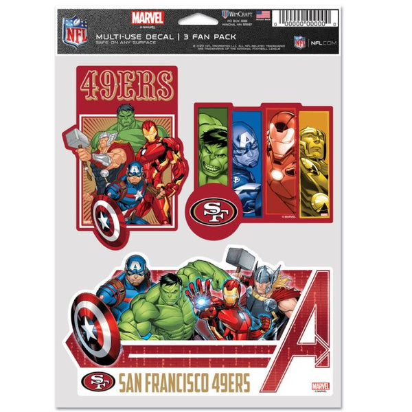 Wholesale-San Francisco 49ers / Marvel (C) 2021 Marvel Multi Use 3 Fan Pack