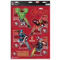 Wholesale-San Francisco 49ers / Marvel (C) 2021 Marvel Multi-Use Decal 11" x 17"