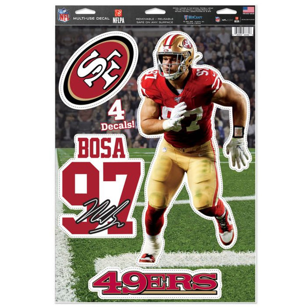 Wholesale-San Francisco 49ers Multi-Use Decal 11" x 17" Nick Bosa