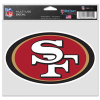 Wholesale-San Francisco 49ers Multi-Use Decal -Clear Bckrgd 5" x 6"